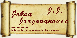 Jakša Jorgovanović vizit kartica